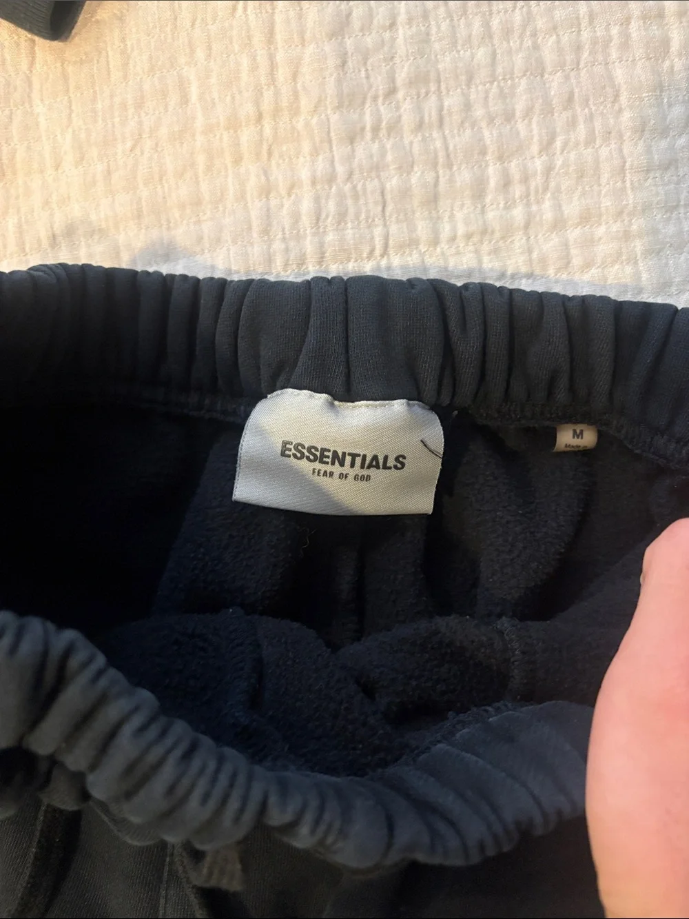 Essentials Black Logo Fleece Shorts